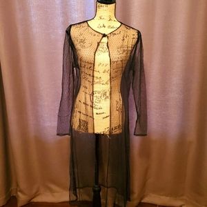NWOT sheer black lace top.